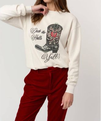Bloomingdale's Deck The Halls YAll Sweatshirt In Vintage White