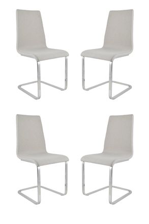 Tommychairs Tommychairs 4 Sillas London Patas De Acero, Asiento Tapizado En Tela Gris Perla