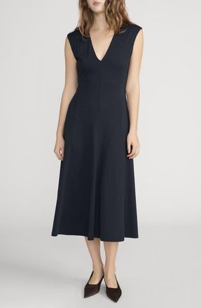 Frame Denim The Studio Cotton Midi Dress in Navy at Nordstrom, Size X-Small Regular