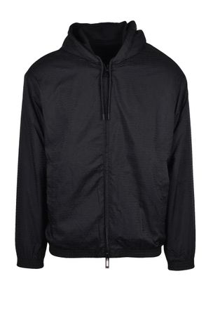 Emporio Armani Cotton Elastane Zip Sweatshirt - Black