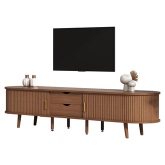 STILVORA Mueble De Tv Con 2 Cajones Y 2 Puertas Correderas, Estilo Minimalista, 175&times;40&times;42 Cm, En Mdf, Nogal