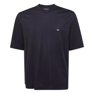 Emporio Armani Basic T-shirt met ronde hals van katoenen jersey - Heren - T-shirts - Zwart - L - Katoen - Tops