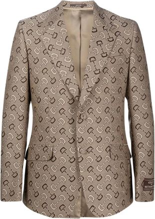 Gucci Blazer - Heren - Blazers - Beige - M - Katoen - Jassen