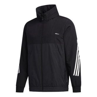 adidas neo M SS WRMLN WB Sports Windbreaker Jacket Black FN6538