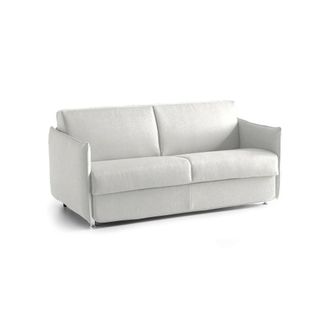 Dmora Sof&aacute; Cama 2 Plazas Trovo, Desenfundable, Con Almacenamiento Made In Italy, Apertura Abatible, 180x95 Cm Gris Claro