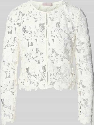 Christian Berg Cocktail Regular Fit Jacke aus floraler Spitze in Ecru, Gr&ouml;&szlig;e 32