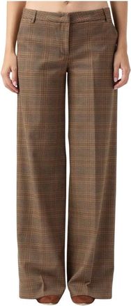 Ermanno Scervino Pantalones Pied de Poule - Trousers - Mujer - Marr&oacute;n - S