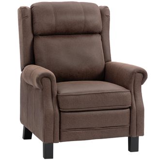 OEM Sill&oacute;n Relax Reclinable Manual Hasta 155&ordm; Apertura Push Con Reposapi&eacute;s Respaldo Alto Acolchado Grueso Marr&oacute;n