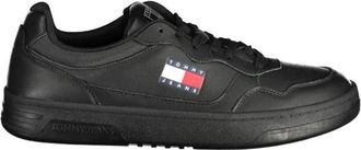 Tommy Hilfiger Stijlvolle zwarte polyester sneaker - Heren - Sneakers - Zwart - 43 EU - Polyester - Schoenen