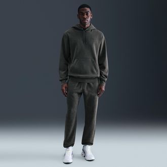 Nike Mens Nike Sportswear Club Washed Cuffed Fleece Pants in Grey | IQ1218-060