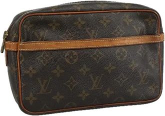 Louis Vuitton Tweedehands Canvas Louis Vuitton tassen - Dames - Vintage Tassen - Bruin - ONE Size - Leer - Vintage