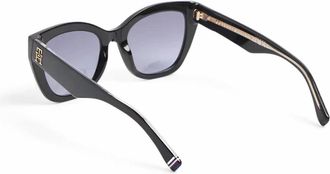 Tommy Hilfiger Womens 1980/s Logo Acetate Sunglasses In Black