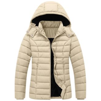 Generic Winter Jackets for Women UK - Puffer Down Coats, Hooded Quilted Padded Overcoat, Ladies Lightweight Slim Fit Jacket, Windproof Warm Outwear, Thermal C