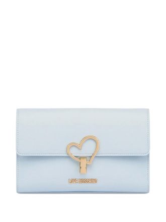 Love Moschino heart chain shoulder bag - women - Polyurethane - One Size - Blue