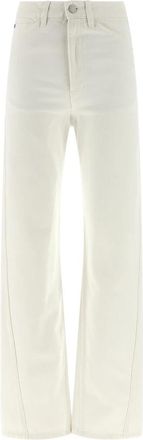 Christophe Lemaire Rechte broek met hoge taille - Dames - Loose Fit Jeans - Wit - 2XS - Katoen - Jeans