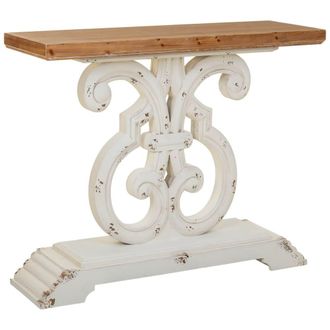 Wanderlust Deco Recibidor de madera blanco 110x36x91h cm