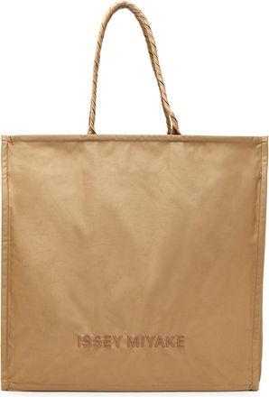 Issey Miyake Crumplable Logo-embroidered Woven Tote - Light Brown - One Size