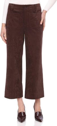 Bagatelle Patch Pocket Faux Leather Crop Wide Leg Pants in Bitter at Nordstrom, Size 12