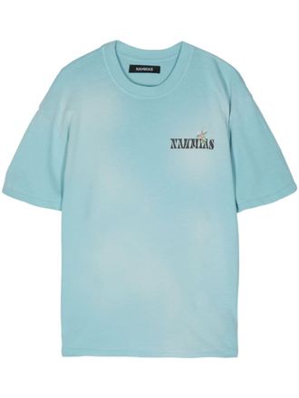 Nahmias logo-print cotton T-shirt - Blue