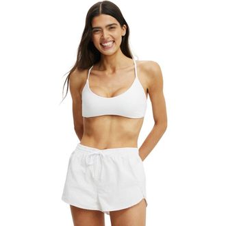 Cotton On Womens Active Ultra Soft Scoop V Crop in White at Nordstrom, Size Xx-Small