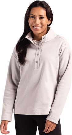 Cutter & Buck Hunts Point Eco Textured Fleece Recycled Womens Snap Pullover