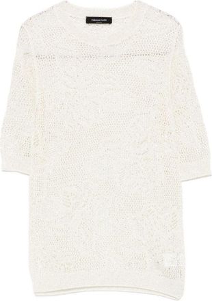 Fabiana Filippi Womens Openwork Crewneck T-Shirt
