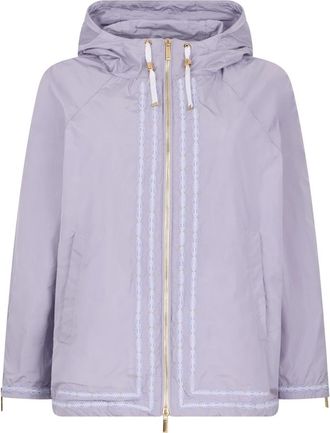 Moorer Lichtgewicht Jas met Capuchon - Dames - Zomerjassen - Paars - L - Polyester - Jassen