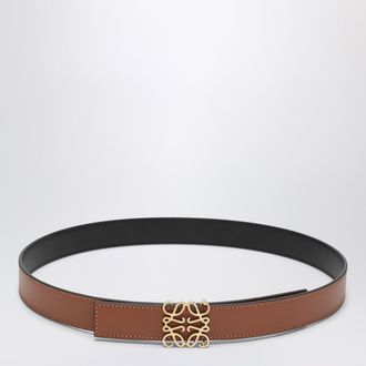 Loewe Cintura reversibile Anagram in vitello liscio tan/nero