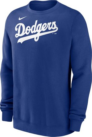 Nike Los Angeles Dodgers Wordmark Nike Mens MLB Pullover Crew in Blue | NKPV4EWLD-M4Z