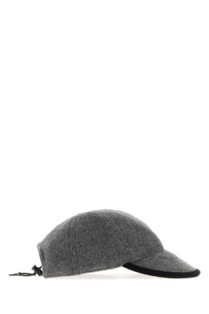 Miu Miu Hat Flannel Baseball Cap - Gray