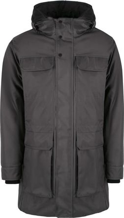 Moorer Technische stof parka met ganzendons - Heren - Parka Jassen - Grijs - M - Polyester - Jassen