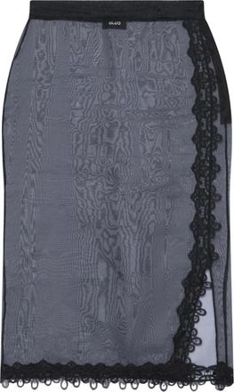 GCDS Mesh Lange Rok - Dames - Midirokken - Zwart - M - Tule - Rokken