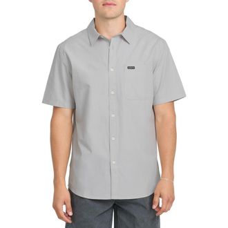 Quiksilver Shore Break Classic Short Sleeve Cotton Button-Up Shirt in Micro Chip at Nordstrom, Size X-Large