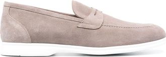 Kiton penny slot suede loafers - men - Rubber/Calf Leather/Calf Suede - 9.5 - Grey