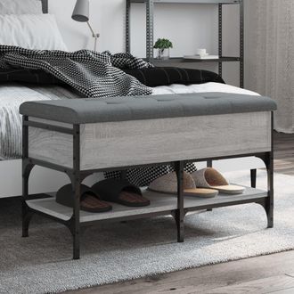 vidaXL Vidaxl - Banco Zapatero Madera De Ingenier&iacute;a Gris Sonoma 82x42x45 Cm