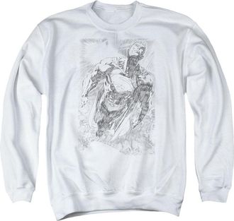 Gildan Superman Exploding Space Sketch Adult Crewneck Sweatshirt