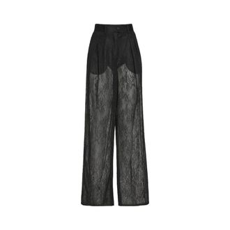 Simona Corsellini Wijde broek - Dames - Broeken - Zwart - Maat: XS Viscose