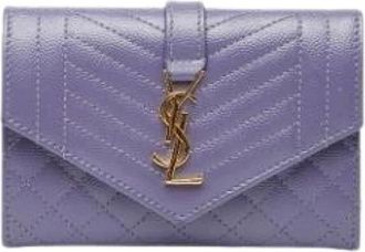 Saint Laurent Pre-owned Wallets, female, Purple, Size: ONE SIZE Pre-owned Vintage Leather Wallet