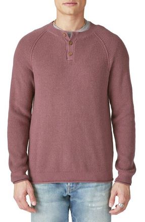 Lucky Brand Cloud Soft Henley Sweater in Huckleberry at Nordstrom, Size Xx-Large