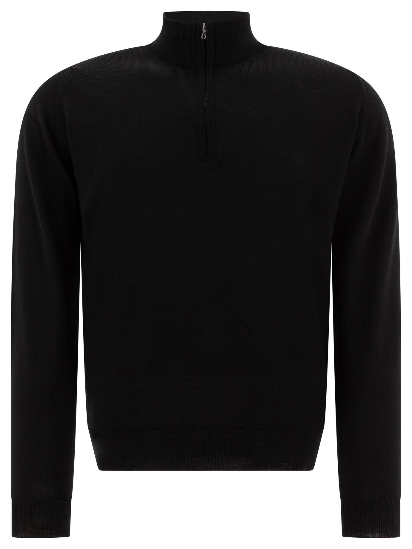 Pullover Halfzip （Black） Wool