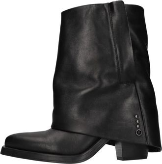 Ash Lederen enkellaarsjes - Dames - Cowboylaarzen - Zwart - 36 EU - Leer - Schoenen