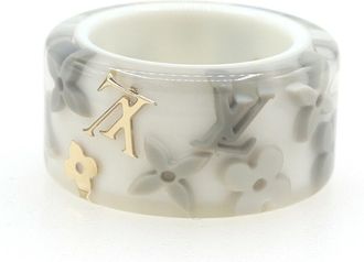 Louis Vuitton Clear Gray White Band Ring (Pre-Owned)