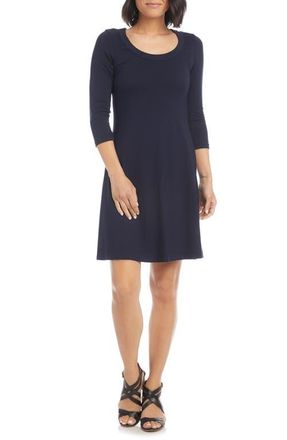 Karen Kane A-Line Jersey Dress in Navy at Nordstrom, Size X-Large