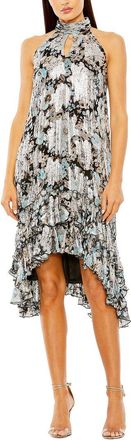 Mac Duggal High Neck Keyhole Ruffle Mini Dress