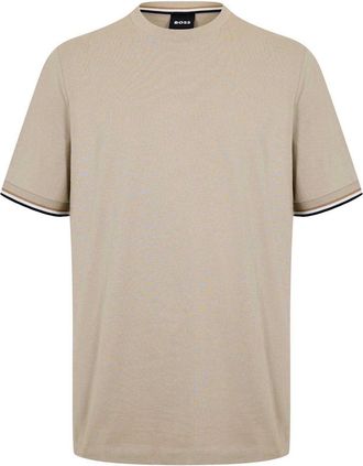 HUGO BOSS Heren Hbb Thompson 04 Premium Katoen Regular T-Shirt (Beige)