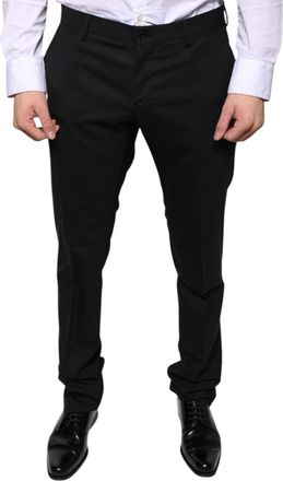 Dolce & Gabbana Mens Black Wool Skinny Dress Formal Pants Virgin Elastane