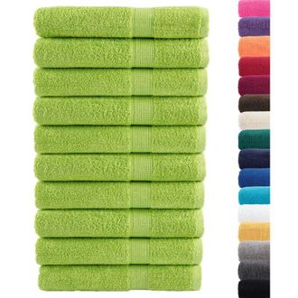 vidaXL Toallas De Sauna Solund 10 Uds Verde Manzana 80x200 Cm 600 Gsm Vidaxl