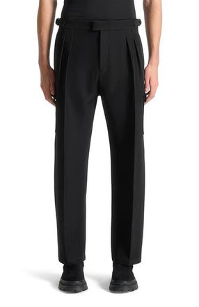 Mani&egrave;re De Voir Maurice Relaxed Fit Twill Pocket Trousers in Black at Nordstrom, Size 38