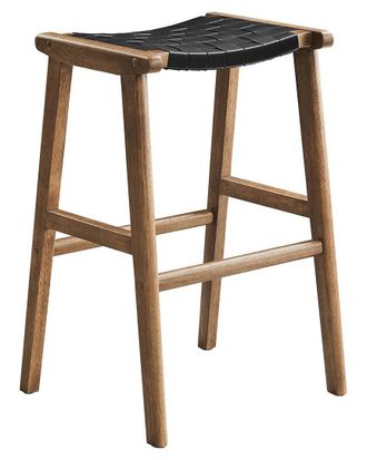 ModWay Saoirse Faux Leather Wood Bar Stool Set