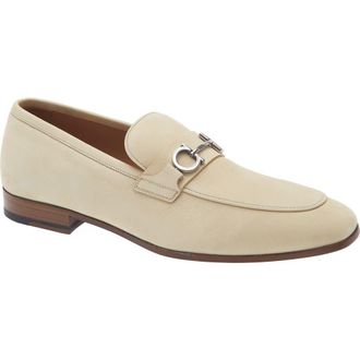 Ferragamo Balty Double Gancio Bit Loafer in Ecru New Biscotto at Nordstrom, Size 10.5